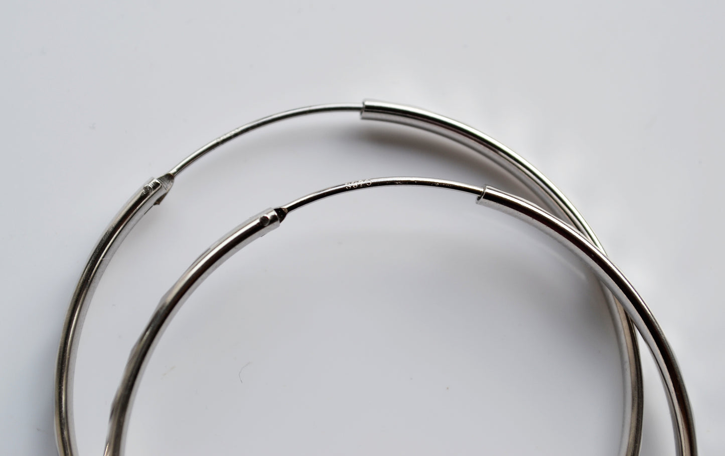 Sterling Silver 925 Rhodium Plated Diamond Cut Diamond Pattern 50mm Large Hoop Earrings